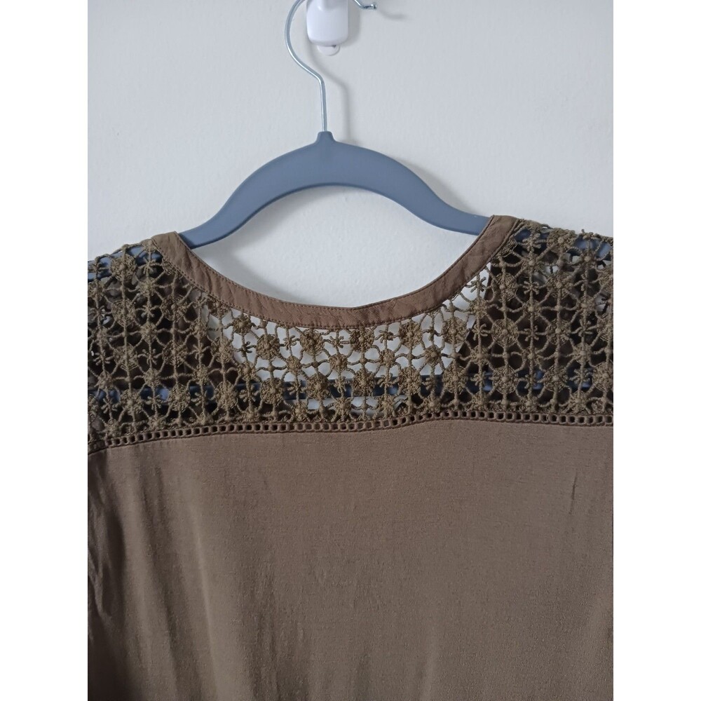 Loft Womens Sleeveless‎ Lace Ruffle Bottom Green Blouse Top Size S - Picture 4 of 7
